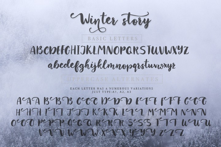 Пример шрифта Winter story #3
